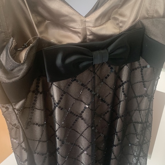 Elegant bronze & black Chetta B dress NWT - Picture 4 of 4